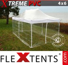 Tonnelle pliante FleXtents Xtreme 4x6m Transparent, avec 8 cotés