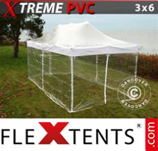 Tonnelle pliante FleXtents Xtreme 3x6m Transparent, avec 6 cotés