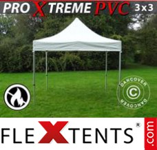 Tonnelle pliante FleXtents Xtreme Heavy Duty 3x3m, Blanc