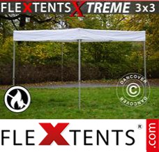 Tonnelle pliante FleXtents Xtreme Exhibition 3x3m, blanc, avec retardateur de...
