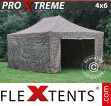 Tonnelle pliante FleXtents Xtreme 4x6m Camouflage, avec 8 cotés